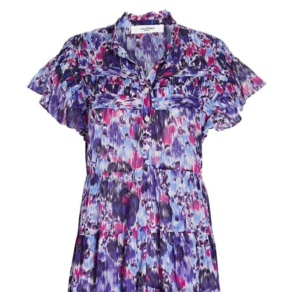 Isabel Marant Etoile Lanikaye Tiered Cotton Mini Dress Sz. 34 (US XS) - Picture 2 of 6